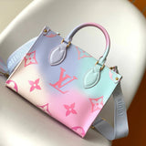 Louis Vuitton LV Women's Bag Top version Early Spring New Small Size Classic Floral Tote Bag Mummy Bag Shoulder Portable Messenger Shopping Bag New Small Size25cm Gray Black