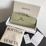 Bottega Veneta Women's Bag Top version 【Original Version/Andiamo Dinner Bag Long Clutch Mobile Phone Bag Wallet Bag Women's Bag/New Woven Bag Small Handbags Woven Clutch Women's Dinner Bag