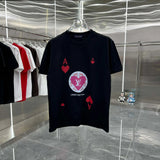 Louis Vuitton LV T-shirt Heart Print on the Chest logo round Neck Short Sleeve25ss New Pure Cotton Unisex Style T T-shirt OS Loose Fit Base Shirt Short Sleeve Top T-Shirt