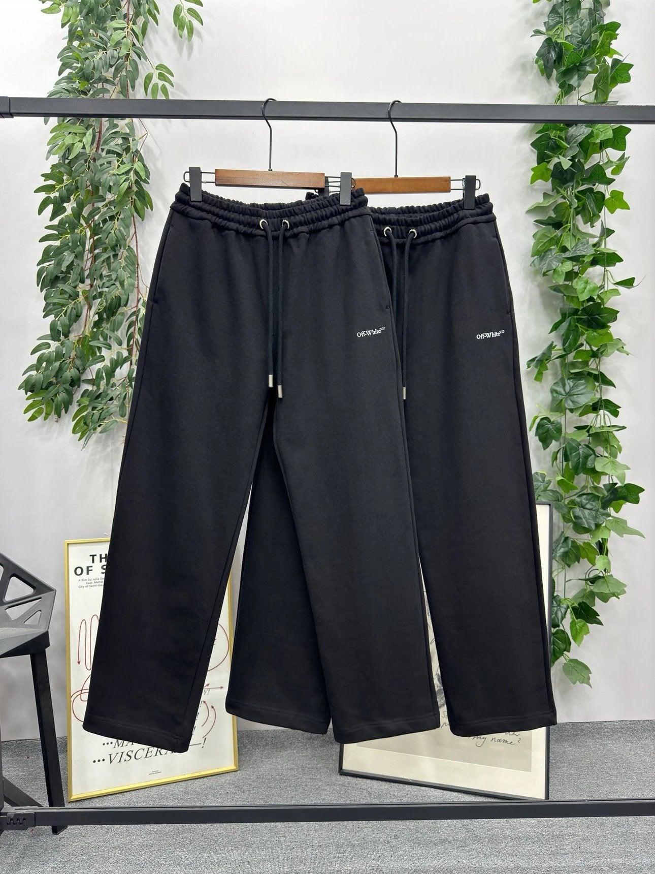 OFF-White Sweatpants Top Version Counter Same Style Pure Cotton Spring and Autumn Pants Men's Casual Sweatpants Loose Track Pants Fashionable Trousers