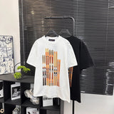 Louis Vuitton LV T-shirt Ski Ski Series Printed Embroidered Crew Neck Short Sleeve25ss New Pure Cotton Unisex Style T Casual T-Shirt Base Layer Shirt OS Loose Fit Half Sleeve Top Plus Size
