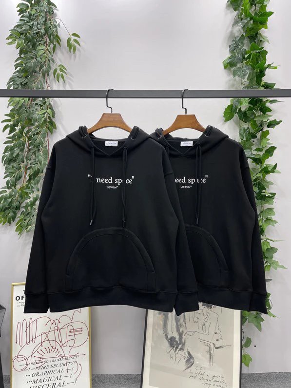 OFF -White Hoodie Top Version Counter Same Style Heavy New Casual Hooded Sweater Versatile Loose Hoodie Trendy Pure Cotton