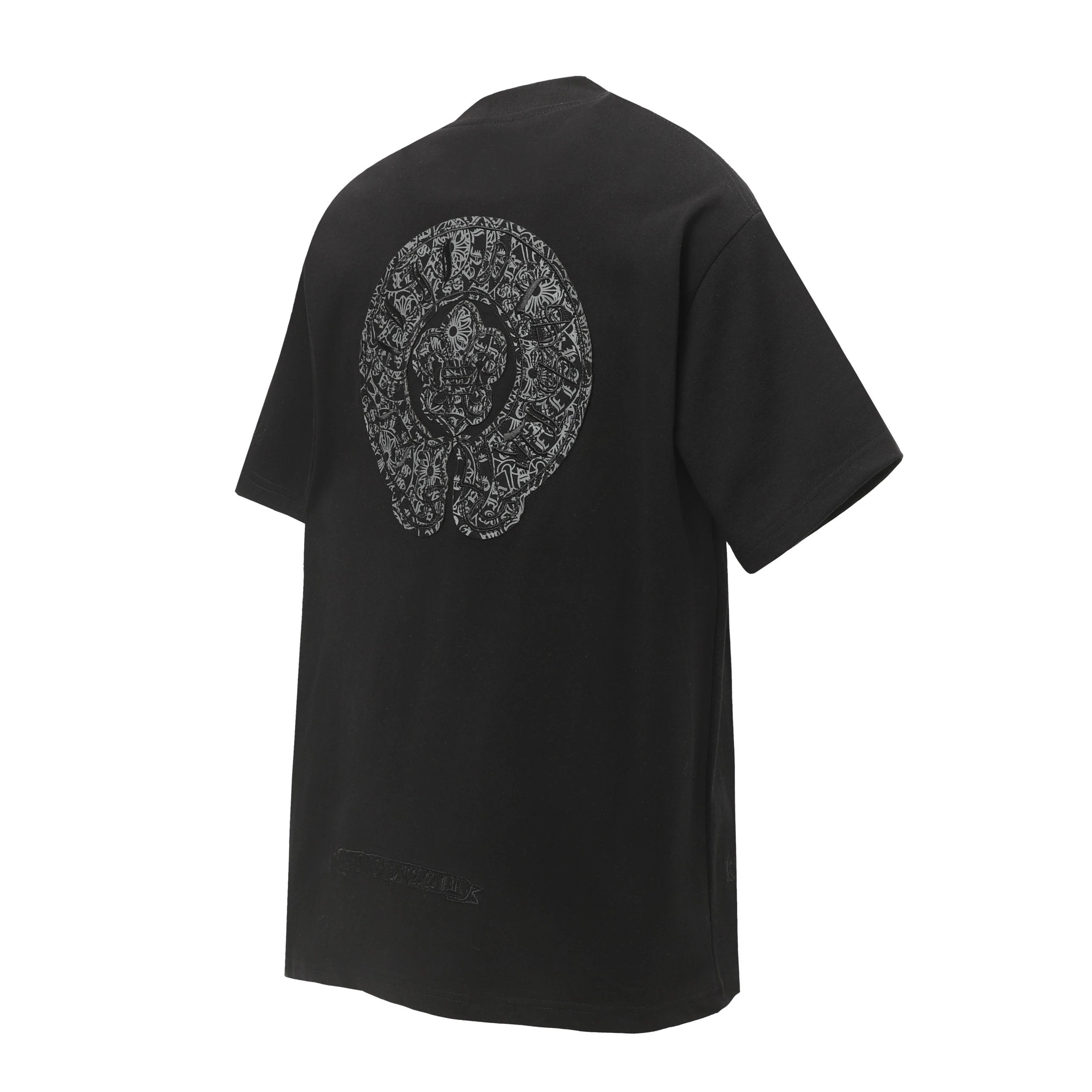 Chrome Hearts T-shirt Back Horse Hoof Sanskrit Patch Embroidery logo round Neck Short Sleeve25ss New Pure Cotton Unisex Style T T-shirt OS Loose Fit Base Shirt Half Sleeve T-Shirt Top Half Sleeve