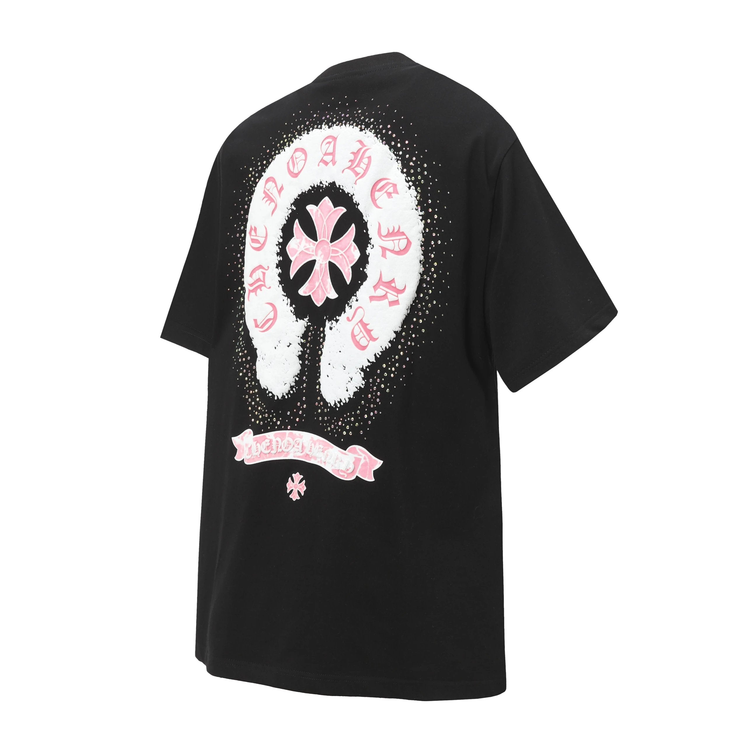 Chrome Hearts T-shirt Back Colorful Sanskrit Print logo round Neck Short Sleeve25ss New Pure Cotton Unisex Style T Casual T-Shirt Base Layer Shirt OS Loose Fit Half Sleeve Top Plus Size