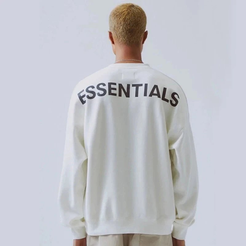 ESSENTIALS Hoodie Top Multi-Line High Street Letter Reflective Printing3m Fashion Brand round Neck Sweater