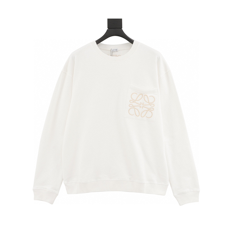 LOEWE Hoodie Chest Embroidery LOGO round Neck Bathroom for Men and Women