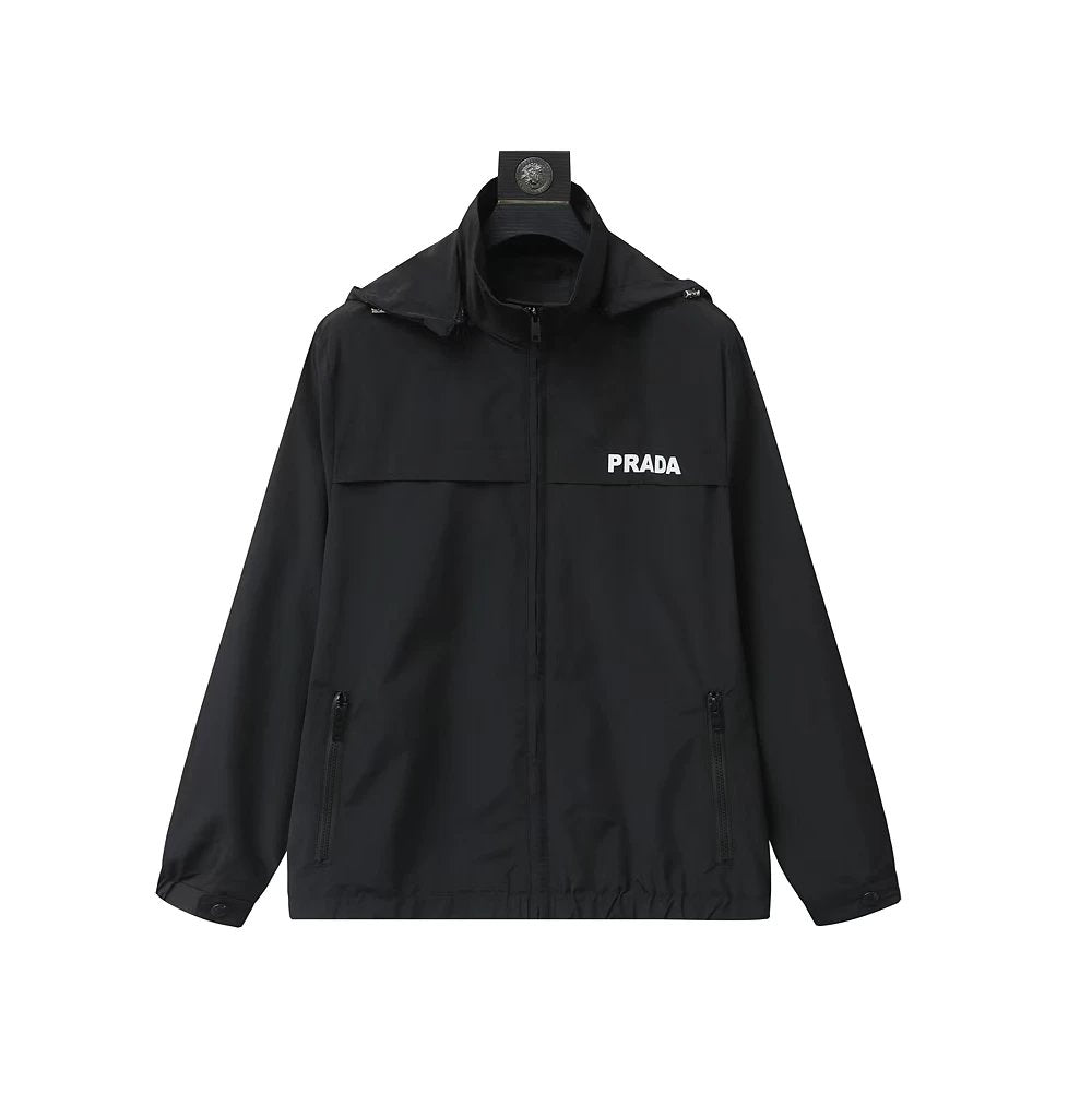 PRADA Jackets Casual Loose Hooded Jacket Thickened Warm Windbreaker Workwear Unisex24ss Autumn and Winter New Products