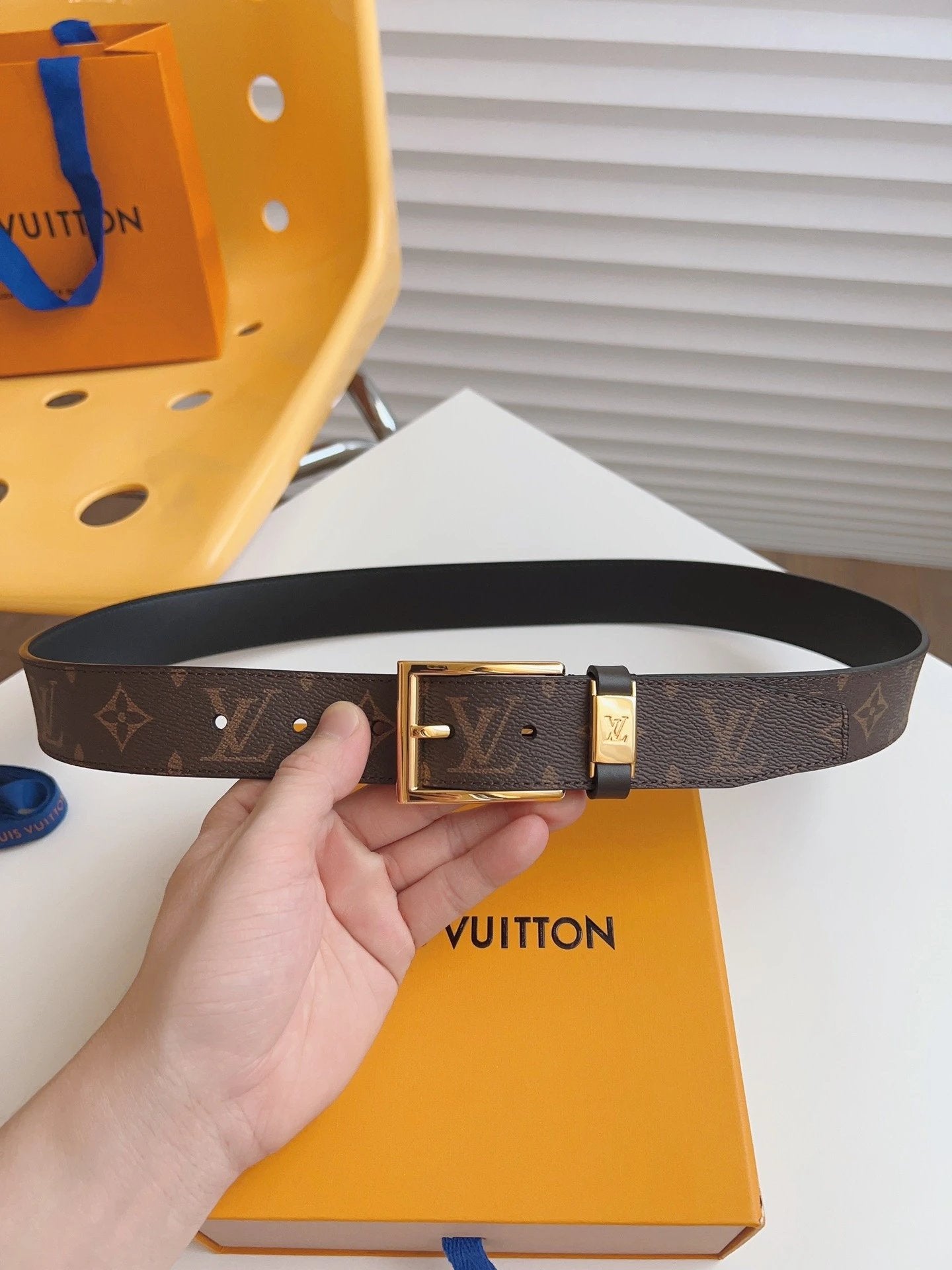 Louis Vuitton LV Belt Top version 【Counter Quality】The Most New Belt3.5cm Men's Belt Pin Buckle Men's Leather Belt with Classic Presbyopic Checkerboard Plaid Belt with Genuine Goods Packaging No Problem in and out of the Counter Versatile Casual Fashion F