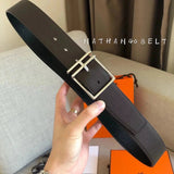 Hermes Belt Top version Belt Male4.0cm Import togo Belt Stainless Steel Hardware Belt Pin Buckle Men's Belt H Belt Loop Business Casual All-Match H Buckle Belt