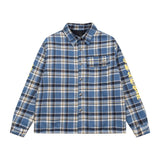 Chrome Hearts Shirt Plaid Silver Embellished Shirt Jacket Cotton Coat Unisex