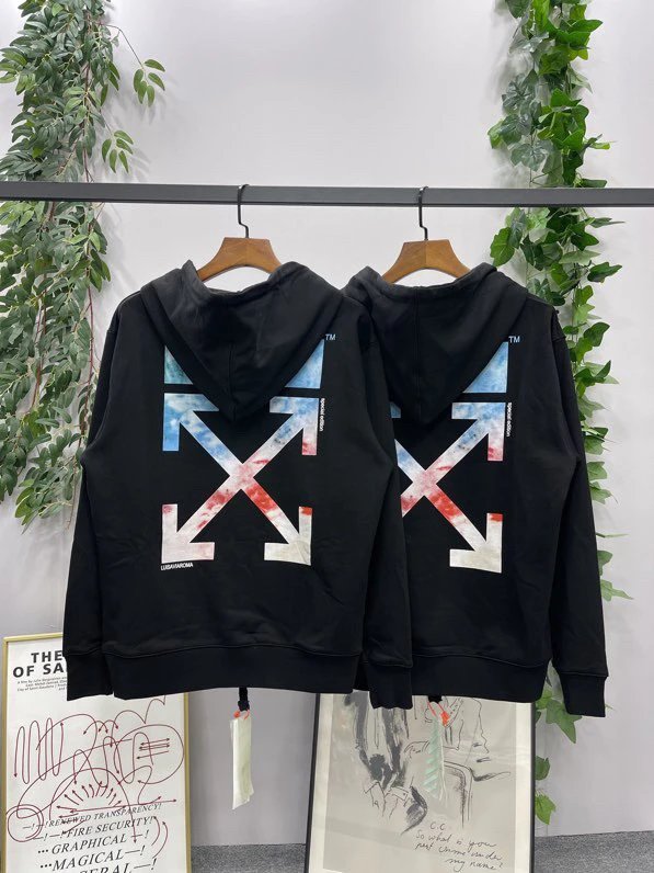 OFF -White Hoodie Top Version Counter Same Style Heavy New Casual Hooded Sweater Versatile Loose Hoodie Trendy Pure Cotton