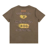 Louis Vuitton LV T-shirt Front and back yellow doodle letter print logo round Neck Short Sleeve25ss New pure cotton T Unisex T-Shirt OS Loose Fit Base Shirt Top Half Sleeve T-Shirt