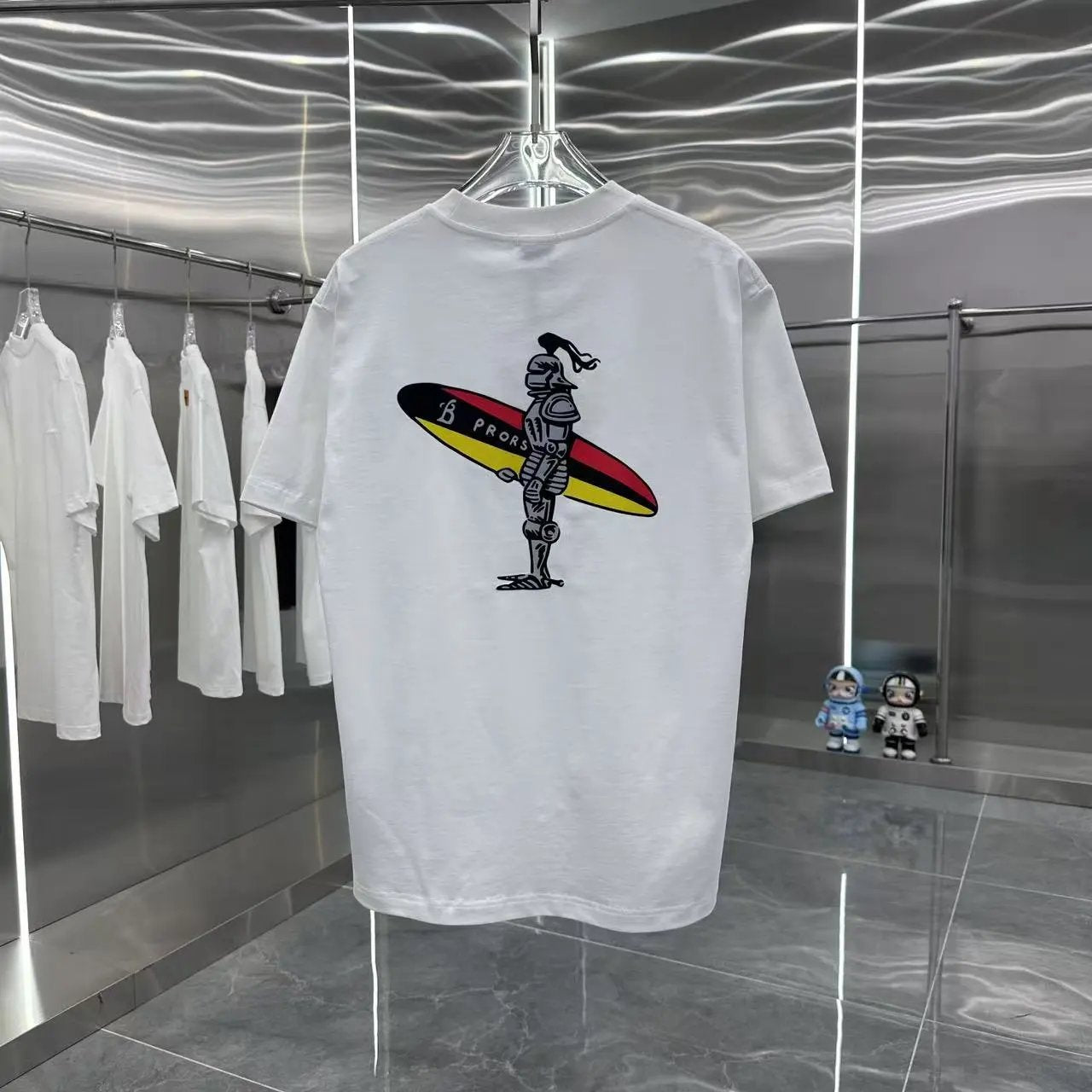 Burberry T-shirt Back Surf Rider Print logo round Neck Short Sleeve25ss New Pure Cotton Unisex Style T Casual T-Shirt Base Layer Shirt OS Loose Fit Half Sleeve Top Plus Size