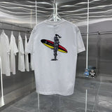 Burberry T-shirt Back Surf Rider Print logo round Neck Short Sleeve25ss New Pure Cotton Unisex Style T Casual T-Shirt Base Layer Shirt OS Loose Fit Half Sleeve Top Plus Size