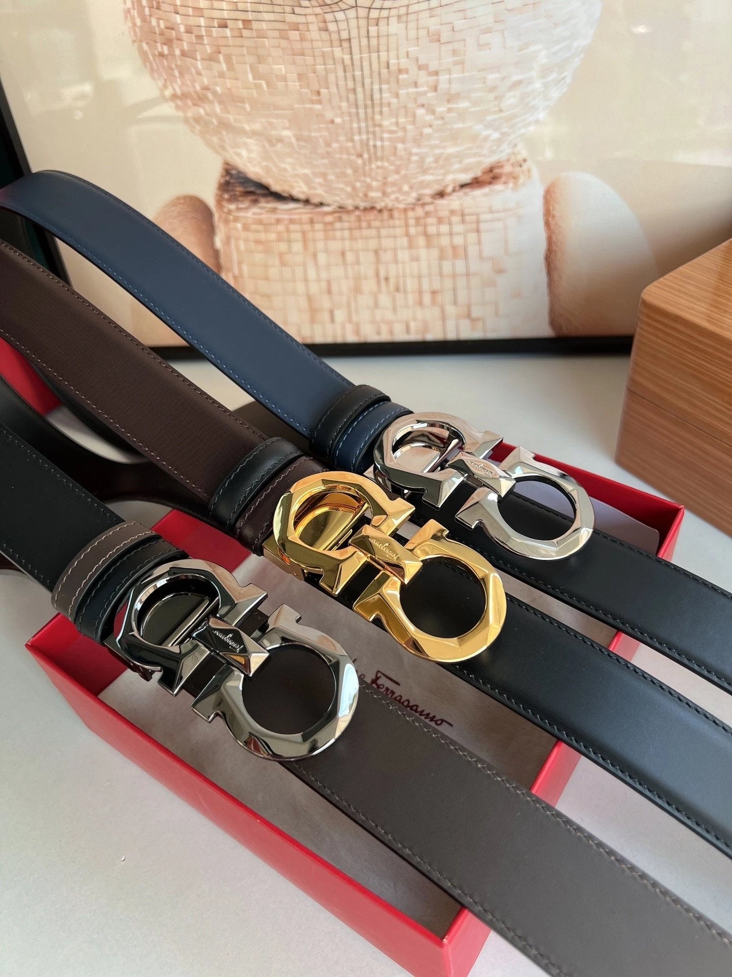 Ferragamo Belt Top version 【Full Package】Belt Width for Men and Women3.5cm Pin Buckle with Chip nfc Anti-Counterfeiting Quality Counter Full Set Packaging Italian Double-Sided Cowhide Matching Boutique Brass Buckle Belt Pants Belt