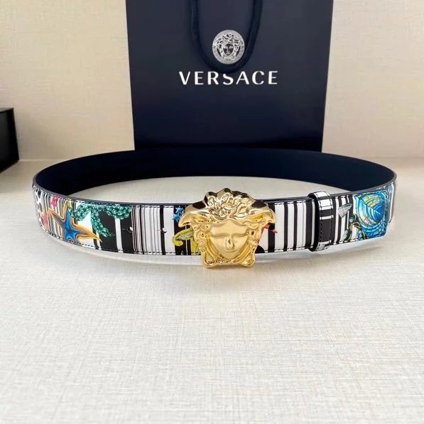 VERSACE Belt Top version Belt Men's Belt Belt Classic Printing Imported from Italy Cowhide Leather Business Casual Fashion Trend