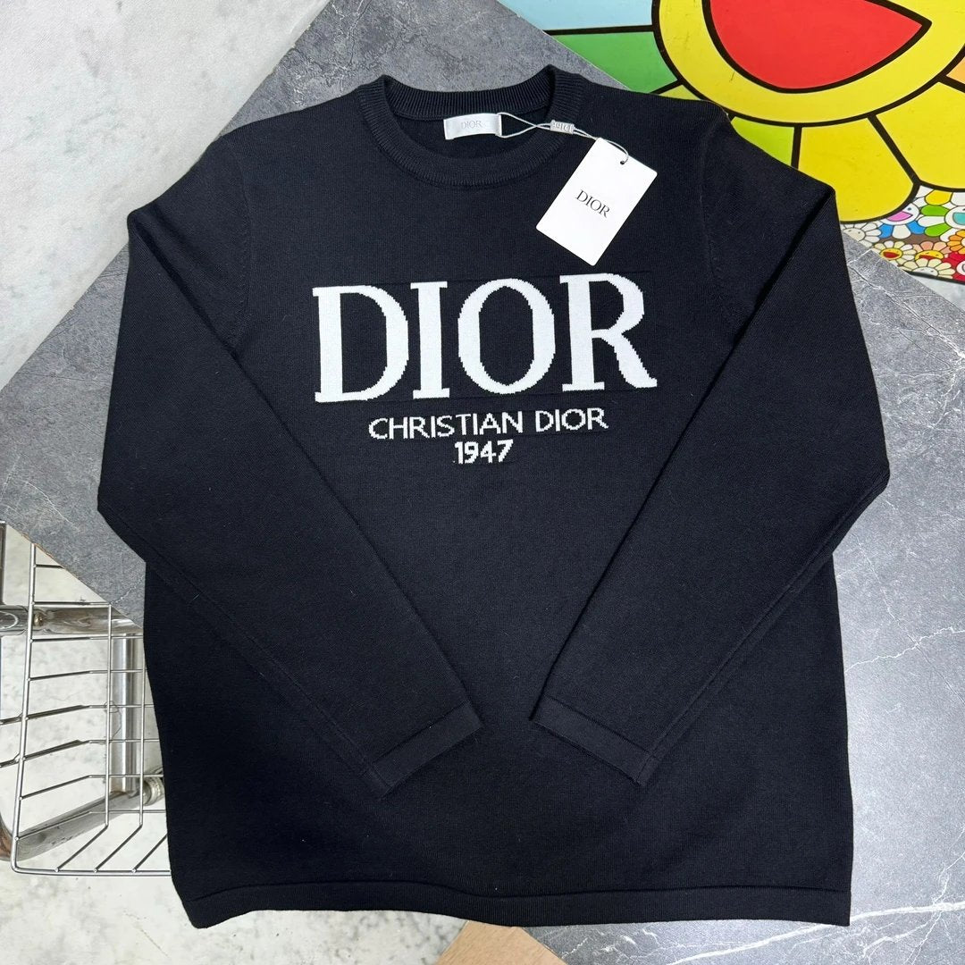 Dior Sweater Classic Letter Crew Neck Knit Sweater700Kegao Heavyweight Casual Loose Fit Versatile Pullover Sweater os Versatile Inner Layer Top Unisex24ss Autumn and Winter New Products