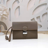 Hermes men's bag Top version The Most New Men's Clutch Clutch Clutch Bag Is Made of Calfskin Noble Hardware Zipper Head Leather Soft Feel Awesome Workmanship Fine High-End Elegant Classy Casual Practical Version Very Comfortable High Quality with Box