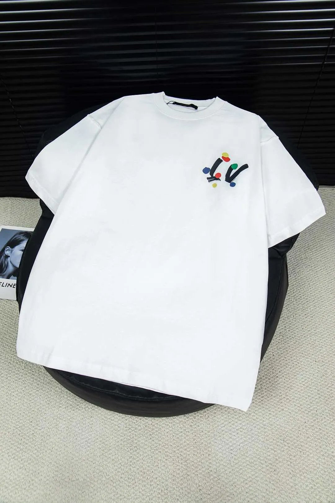 Louis Vuitton LV T-shirt Back Colorful Brand Letter Print logo round Neck Short Sleeve25ss New pure cotton T Unisex T-Shirt OS Loose Fit Base Shirt Top Half Sleeve T-Shirt