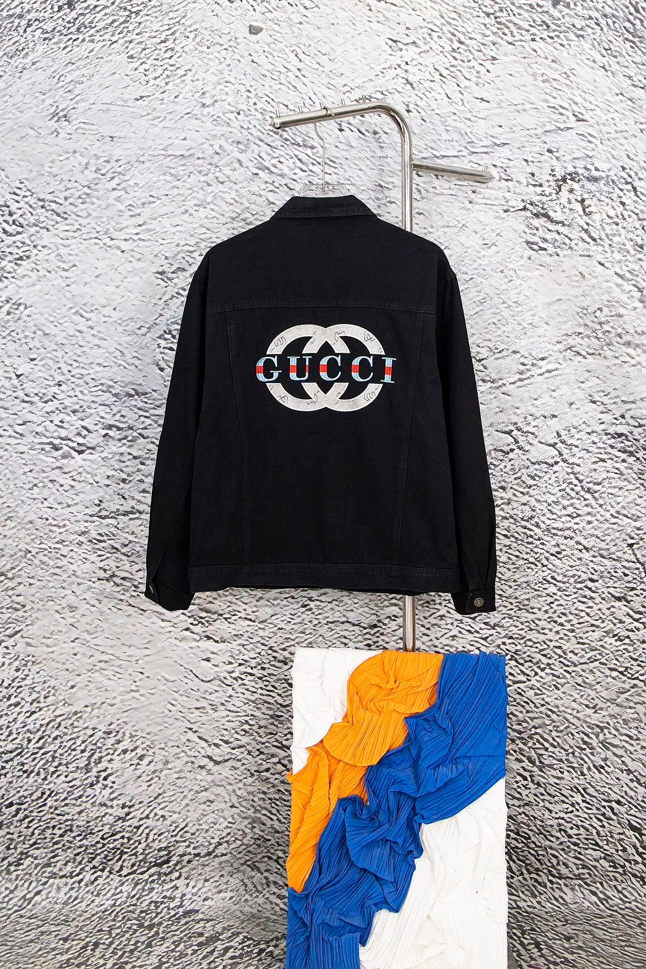 Gucci Jackets Embroidered Denim Jacket Unisex Short Coat Towel Embroidery American Style Letters Unisex Streetwear