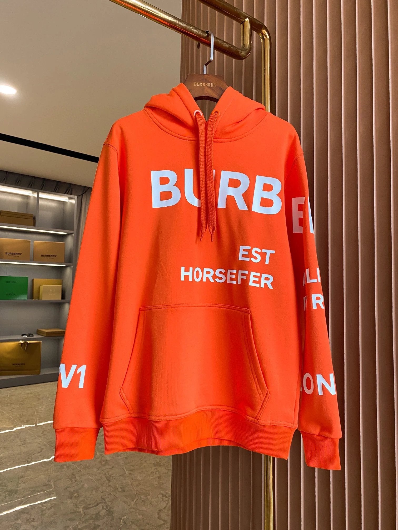 Burberry Hoodie Horseferry Bullet Screen Print Cotton Loose Hoodie Unisex Sweatshirt Jacket