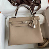Hermes women's bag Top version Women's Bag Women's Bag Handbag Shoulder Bag Messenger Bag Kelly25cm28cmKellytogo Cowhide Wax Line Hand Sewing