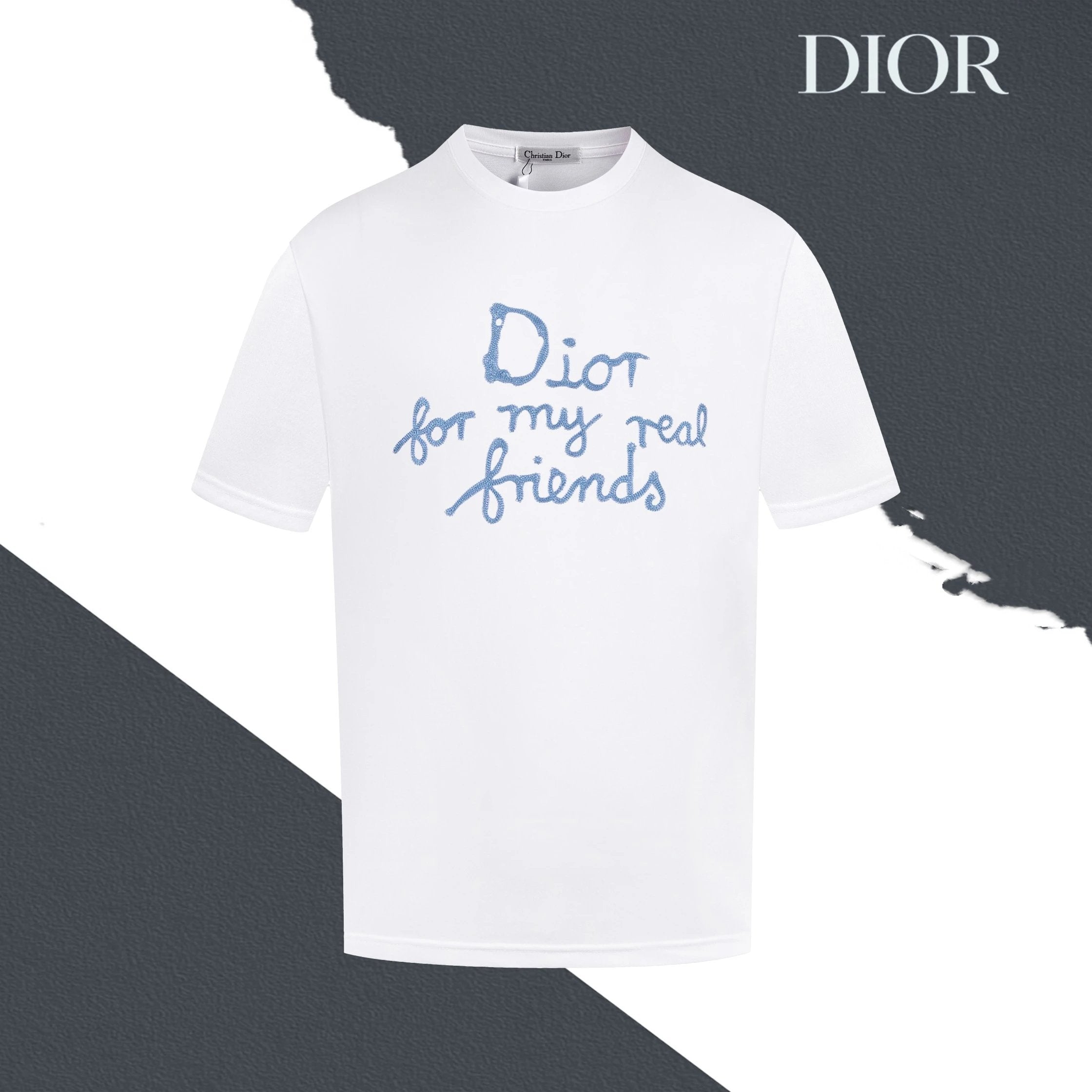 Dior T-shirt Chest Letter Logo Embroidery logo round Neck Short Sleeve25ss New pure cotton T Unisex T-Shirt OS Loose Fit Base Shirt Top Half Sleeve T-Shirt