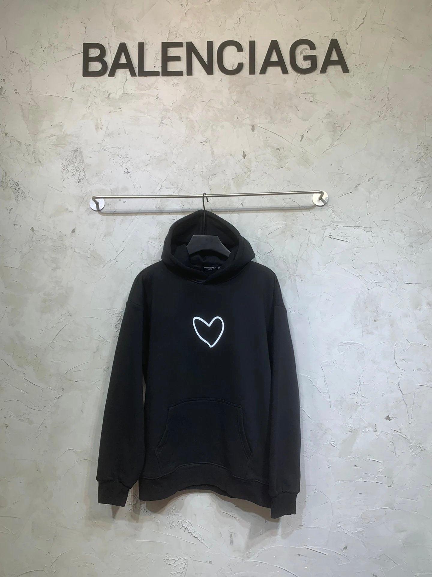 Balenciaga Hoodie Thickened Thickened Qixi Festival Capsule Limited Series 3D Heart logo Hooded Sweatshirt Hoodie Jacket Top Unisex Sports Casual Loose Fit Versatile