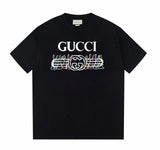Gucci T-shirt Chest Letter Print logo round Neck Short Sleeve25ss New pure cotton T Unisex T-Shirt OS Loose Fit Base Shirt Top Half Sleeve T-Shirt
