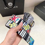 VERSACE Belt Top version Belt Men's Belt Belt Classic Printing Imported from Italy Cowhide Leather Business Casual Fashion Trend