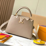 Louis Vuitton LV Women's Bag Top version 【Real Original Version Hardware】M23330M23331M23332Mini Black Corolla CapucinesFlowerCrown Handbag Is Full Grain Taurillon Leather Embellishment Monog Leather Bag mini Handbag