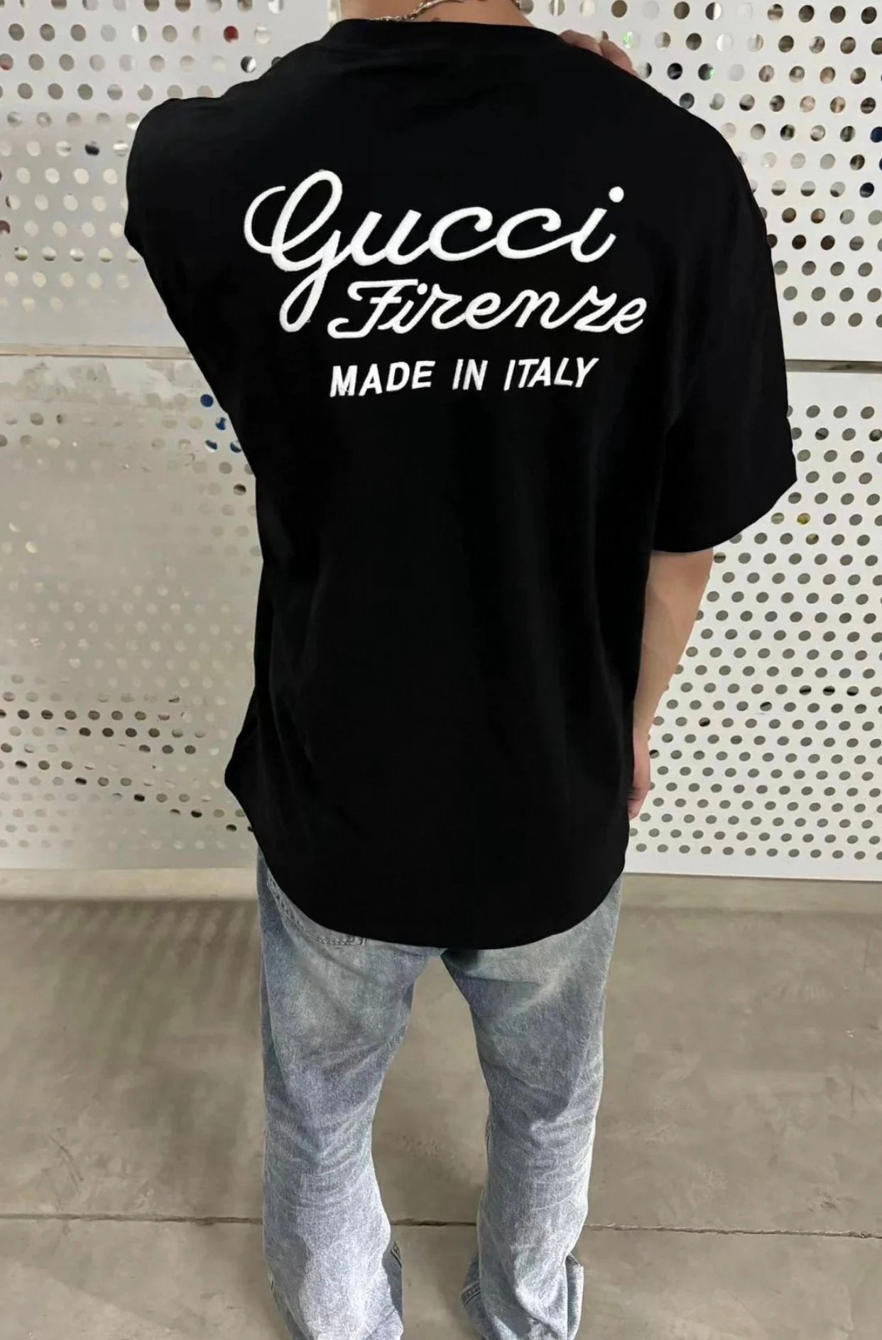 Gucci T-shirt Front and back letter embroidery LOGO round Neck Short Sleeve25ss New Pure Cotton Unisex Style T T-shirt OS Loose Fit Base Shirt Half Sleeve T-Shirt Top Half Sleeve