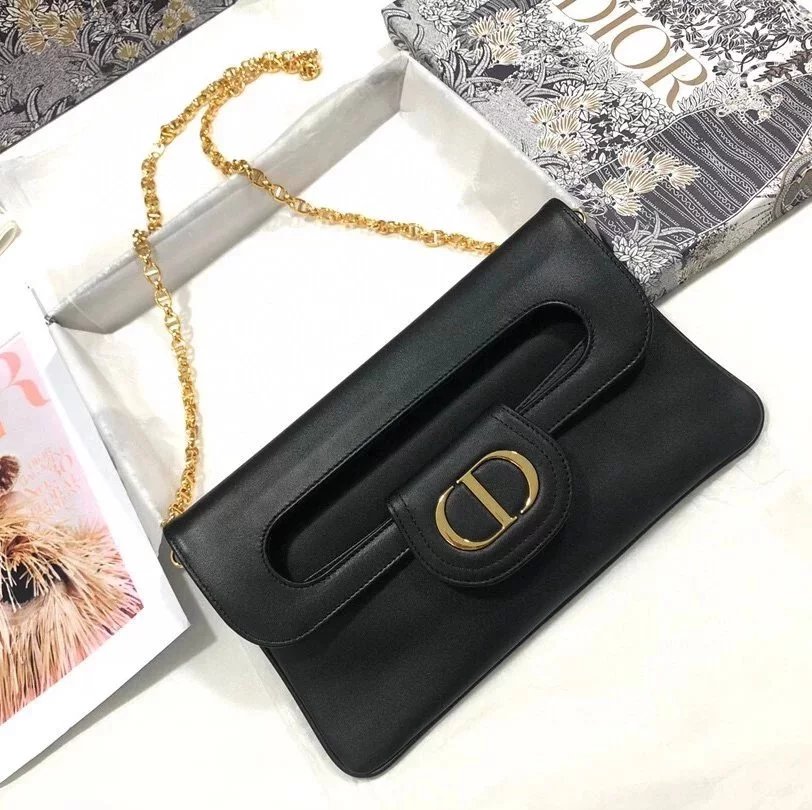 Dior Women's Bag Top version 【Super Goods】High-End Quality New Double Handbag Clutch Model8642Chain Bag Shoulder Bag Messenger Bag Women's Bag