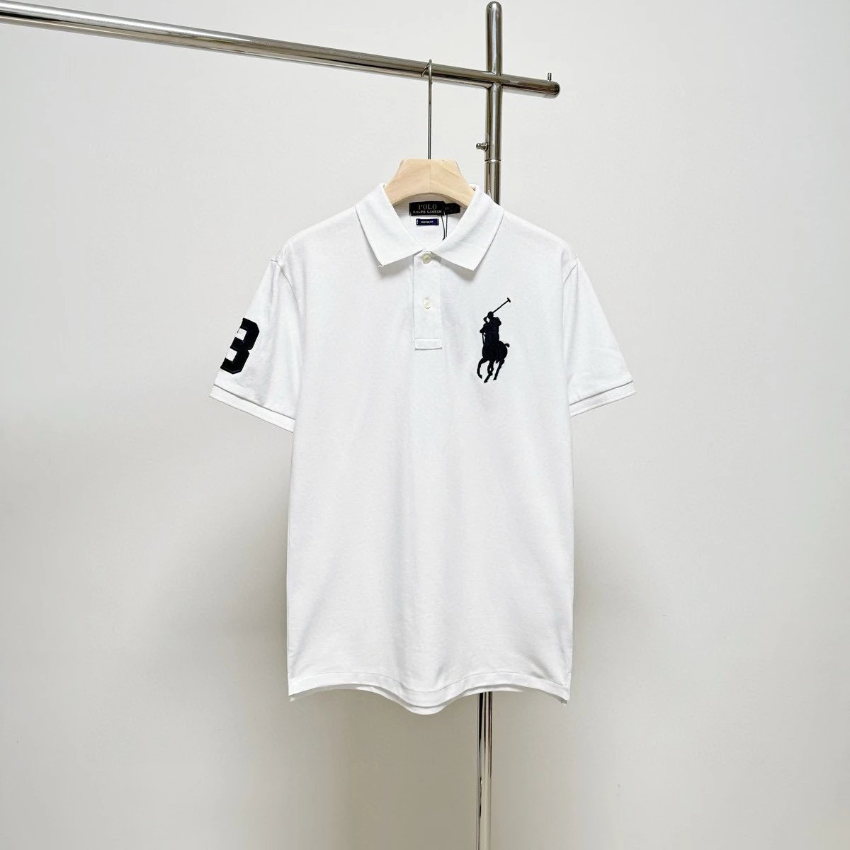 Ralph Lauren T-shirt Top Version Label Men Polo White Summer Loose Shirt