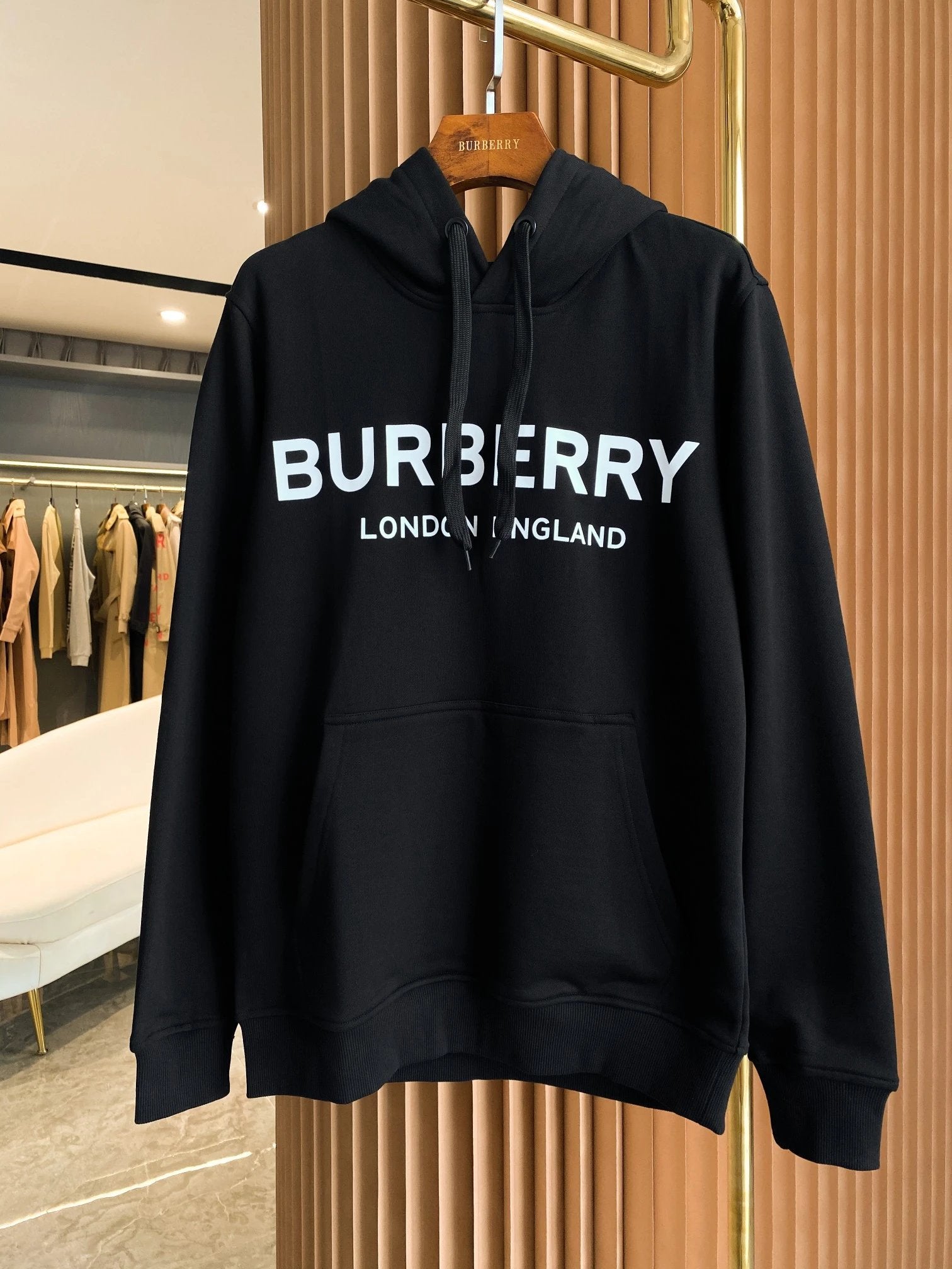 Burberry Hoodie Micro Logo Printed Cotton Hooded Sweatshirt Unisex