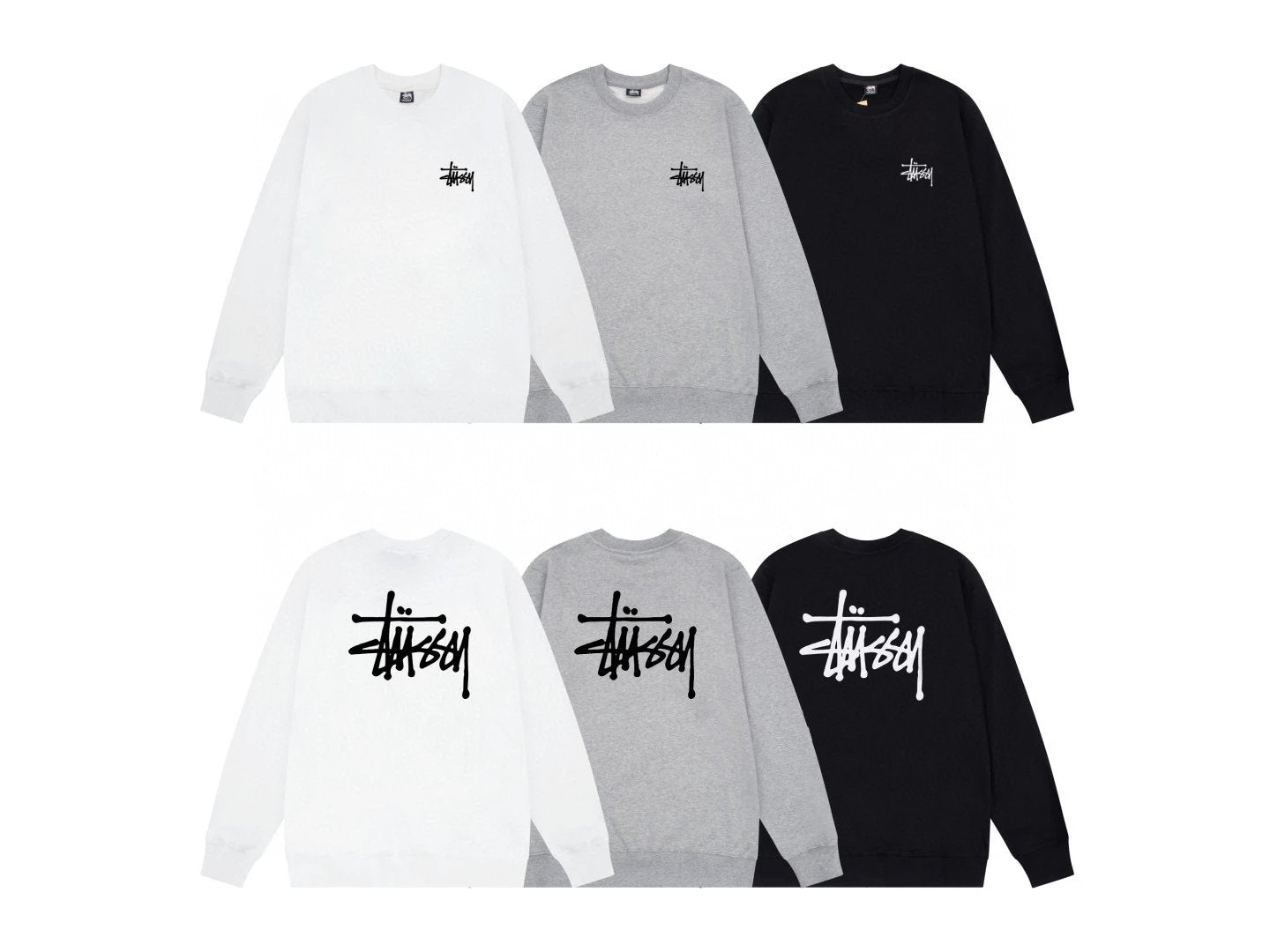 Stussy Hoodie Top Version Classic Dice Series round Neck Sweater Baby Boy and Girl Summer New