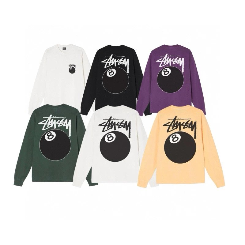 Stussy Hoodie Top Version Counter Same Style Heavy Cotton Long Sleeve T Men's Loose Bottoming Shirt2024New Summer