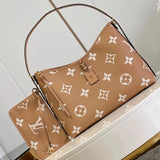 Louis Vuitton LV Women's Bag Top version 【Original Leather】2022Autumn and Winter New Full Leather Embossed Series Tote Bag CARRYALL Handbag Underarm Bag Shoulder Handbag Women's Bag Hand Bag Handbag Shoulder Bag Underarm Bag Women's Bag M46288M46289