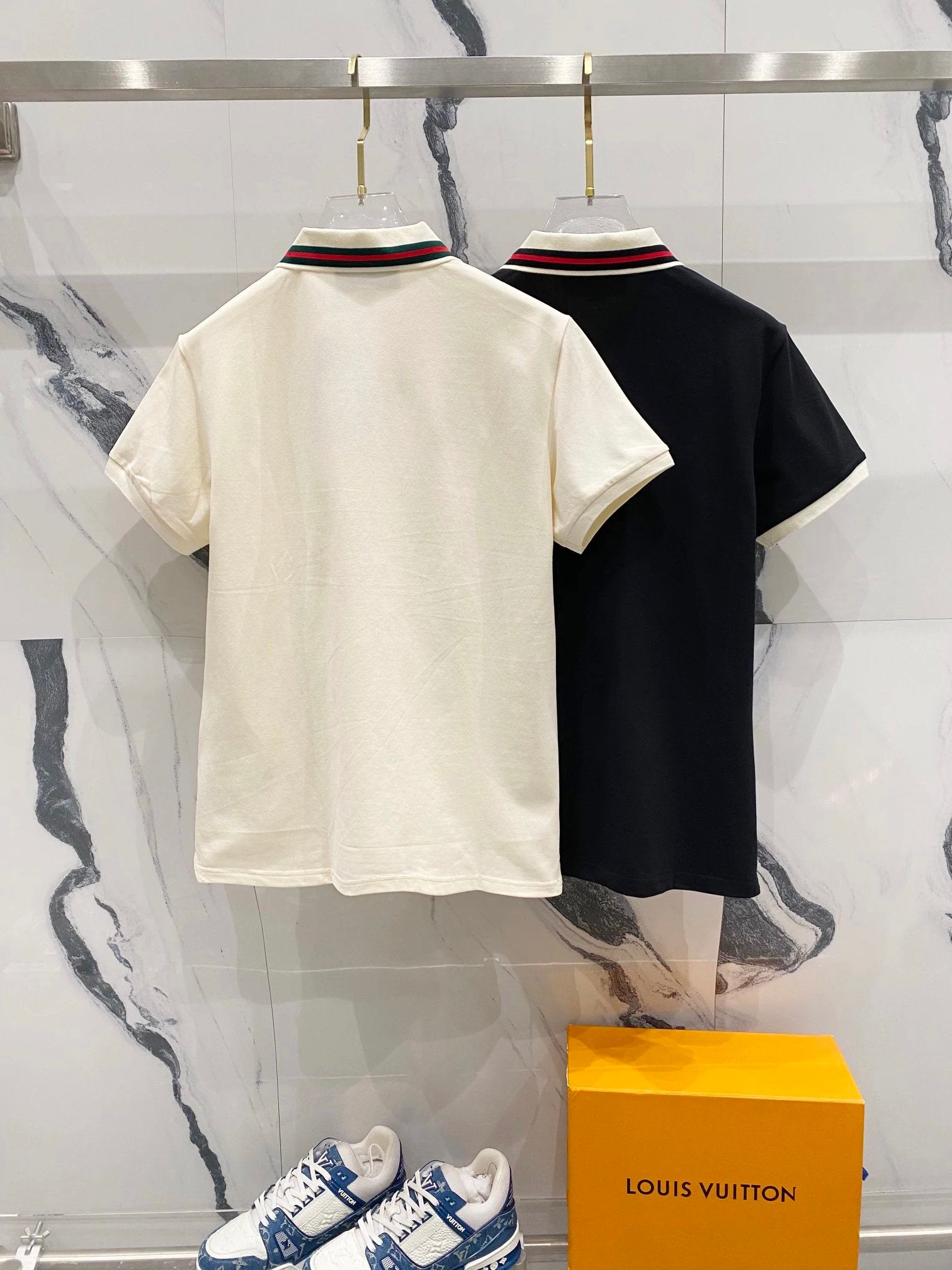 Gucci T-shirt GG Small Letters LOGO Embroidered Pocket Logo POLO Short Sleeve Turn-down Collar Shirt Unisex Summer Solid Color Loose Fit T Business Commuter Short Sleeve Shirt Plus Size T-Shirt