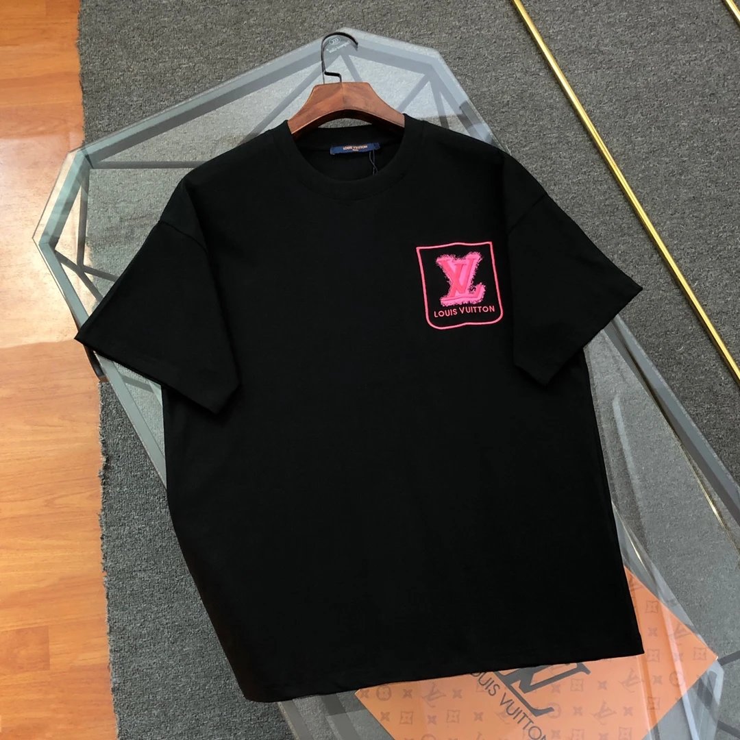 Louis Vuitton LV T-shirt Front Chest Embroidered Design logo Round neck short-sleeve pure cotton T T-shirt ins Unisex Simple Summer New Casual Base Shirt T-Shirt