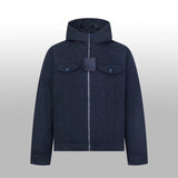 Louis Vuitton LV Down Jacket Denim Vintage Hooded Down Jacket Unisex Fluffy Hooded Long Sleeve Winter Thickened Warm Coat Loose Versatile Fashion