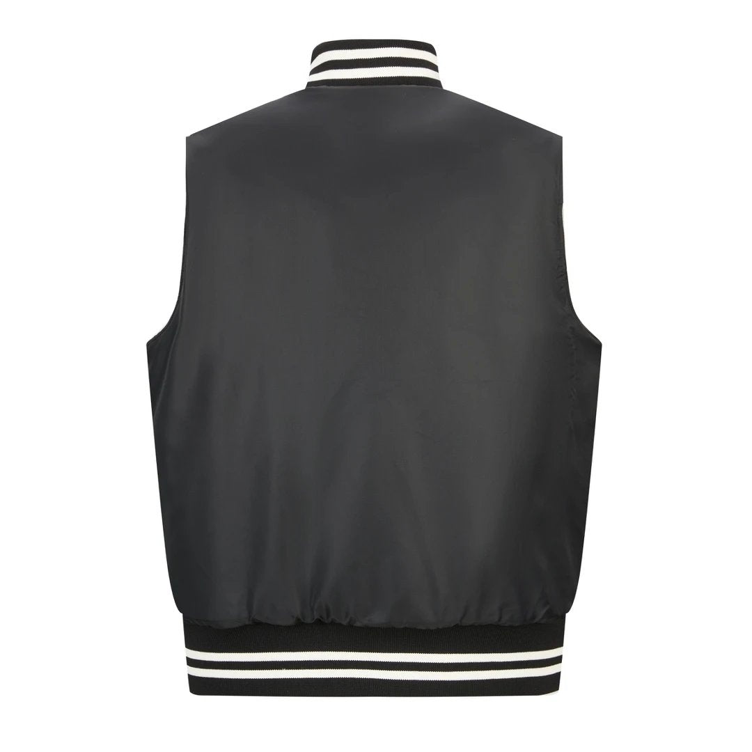 PRADA Jackets 24FW Prada Triangle Logo Nylon Quilted Cotton Vest Sleeveless Thickened Cotton Jacket Unisex Winter Thickened Warm
