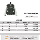 Givenchy Jackets New Color Matching Embroidery Letters Leather Sleeve Stitching Wool Baseball Uniform Jacket Coat Men and Women Same Style