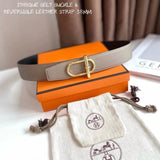 Hermes Belt Top version 【Products in stock new】Belt Men's Leather Belt Double-Sided Available Smooth Buckle Business Casual Belt38MM