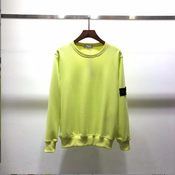 Stone Island Hoodie Supply Spring and Autumn Solid Color Terry Compass Armband round Neck Sweater Men and Women Same Style Couple Loose Long Sleeve