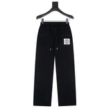 LOEWE Sweatpants Small Square logo Straight-leg Sweatpants Unisex Winter Warm Sports Casual Loose Fit Versatile