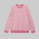 Gucci Sweater Double G Full logo Round Neck Sweater Knitwear Preppy Style Long Sleeve Pullover Unisex Thickened OS Loose Fit Top Versatile Casual Jacket Lazy Style