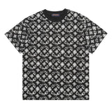Louis Vuitton LV T-shirt Full Print Retro Vintage Floral logo round Neck Short Sleeve25ss New Pure Cotton Unisex Style T T-shirt OS Loose Fit Base Shirt Top Half Sleeve T-Shirt