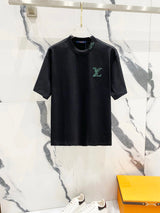 Louis Vuitton LV T-shirt Chest Letter Embroidery logo round Neck Short Sleeve25ss New pure cotton T Unisex T-Shirt OS Drop Shoulder Loose Fit Base Shirt Top T-Shirt Short Sleeve