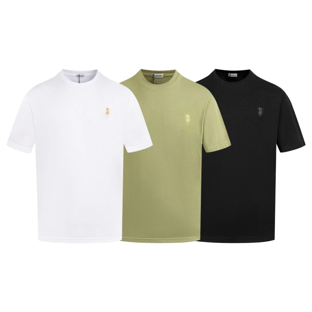 Burberry T-shirt Classic Shield on the Chest B Letter Embroidery logo round Neck Short Sleeve25ss New Pure Cotton Unisex Style T Casual T-Shirt Base Layer Shirt OS Loose Fit Half Sleeve Top Plus Size